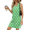 Женский летний повседневный сарафан без рукавов с принтом в горошек с V-образным вырезом для пляжного отдыха