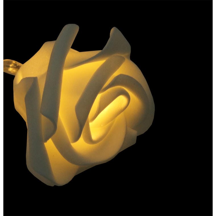 Christmas Decorative String with White LED Roses, 3m Long