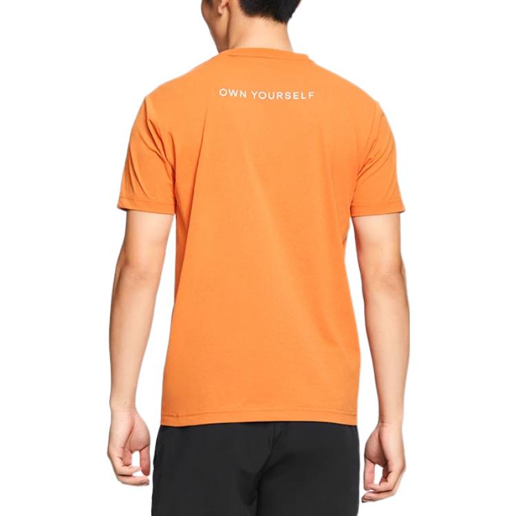 Li Ning SS22 Fitness Series Logo Solid Color Short Sleeve T-Shirt Men Tops Burnt-Orange ATSS073-8
