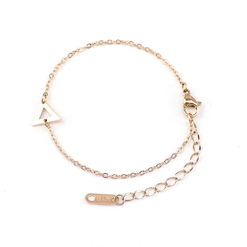 Популярный женский браслет из титановой стали с треугольным розовым золотом и нержавеющей сталью