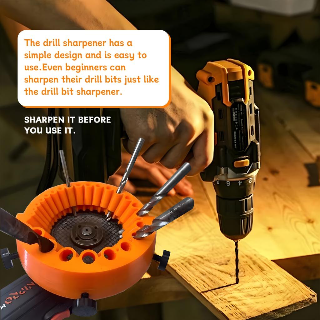 1pc Drill Bit Sharpener Attachment, Plastic Drill Bit Grinding Tool for Old Drill Bits, Large Angle Milling for 2-13mm Bits