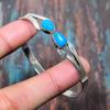 Arizona Turquoise Gemstone Solid 925 Sterling Silver Handmade Jewelry Bangle Adjustable