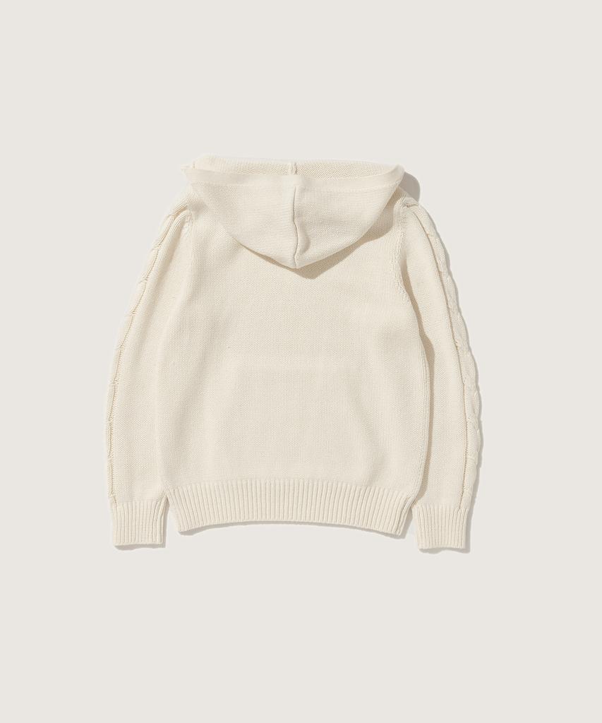 PLAC WOMEN V-Neck Hooded Knit Ivory