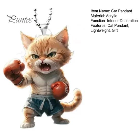 Акриловый кулон в виде кошки с ремешком, симпатичный маленький автомобильный кулон в виде кошки, подвесное украшение для зеркала автомобиля, окон, сумок, ключей