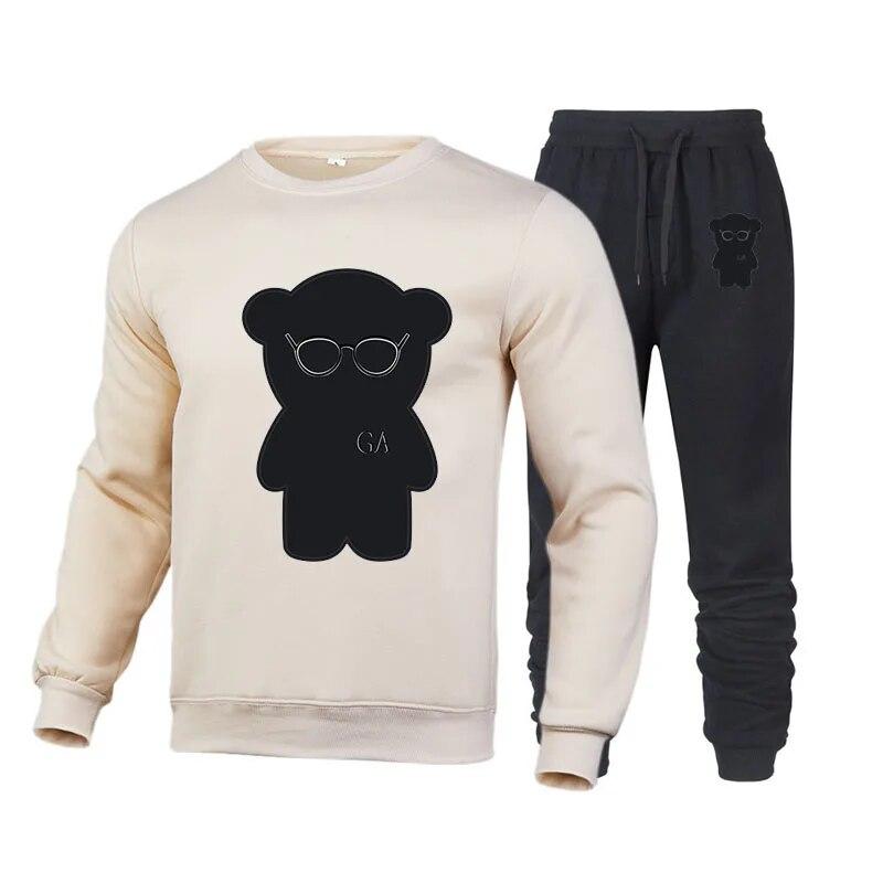 2023 Теплый спортивный костюм, мужская толстовка, спортивные штаны, комплект из 2 предметов, мужская одежда, весенне-осенние спортивные костюмы, повседневная уличная одежда, комплект для бега