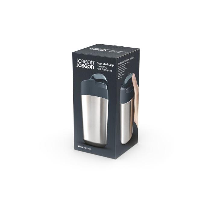 Joseph Joseph 454ml Steel Sipp Travel Mug