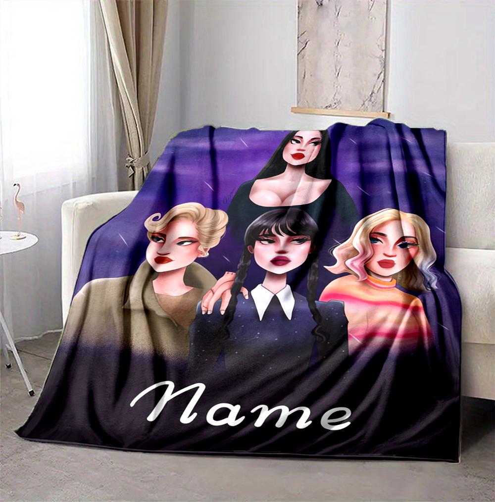 Custom Name Night Cello Flannel Blanket Throw Blanket Soft Warm Sofa Bed home Decor Unique Gift