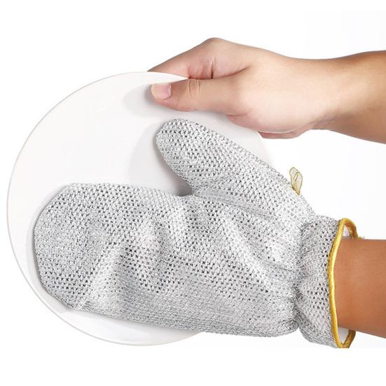 2/5Pcs Dishwashing Gloves Grid Weaving Technology Reusable Kitchen Cleaning Gloves Utensils Counters Tableware