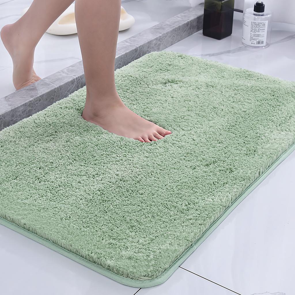 Non-slip Absorbent Bathroom Mat Long Hair Polyester Microfiber Quick Dry Nonslip Super Absorbent Bath Rug