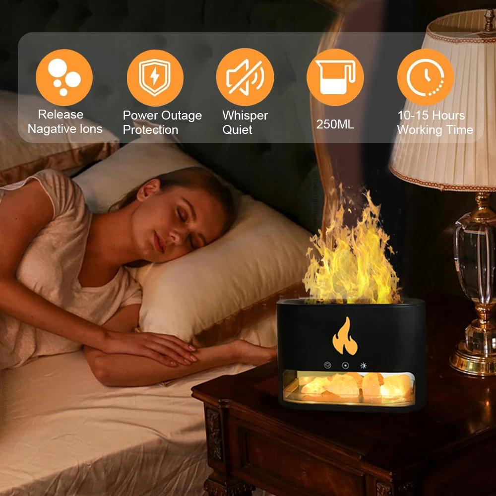 НОВЫЙ увлажнитель воздуха Flame Air, диффузор эфирных масел, ароматерапевтический туманообразователь USB, настольный светодиодный увлажнитель Fire Flame для офиса 2025