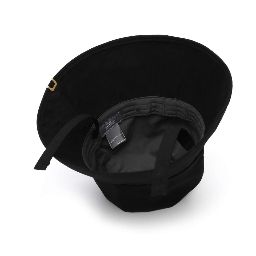 [ПОД КОНТРОЛЕМ] Био-стиранный хлопок Съемный шейный ремешок на пуговицах Глубокие поля Унисекс Защита от солнца УФ Панама для женщин Корейская кепка (Био черный)