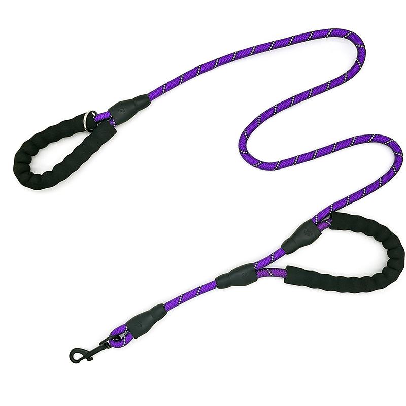 Double Handle Reflective Large Dog Leash with Logo