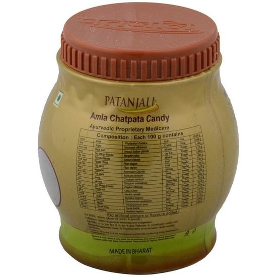 Patanjali Amla Chatpata Candy, Rich In Vitamin C, Indian Gooseberry Snack, Natural Amla Goli, Boosts Immunity, Sweet and Tangy Flavour Candy - 500g