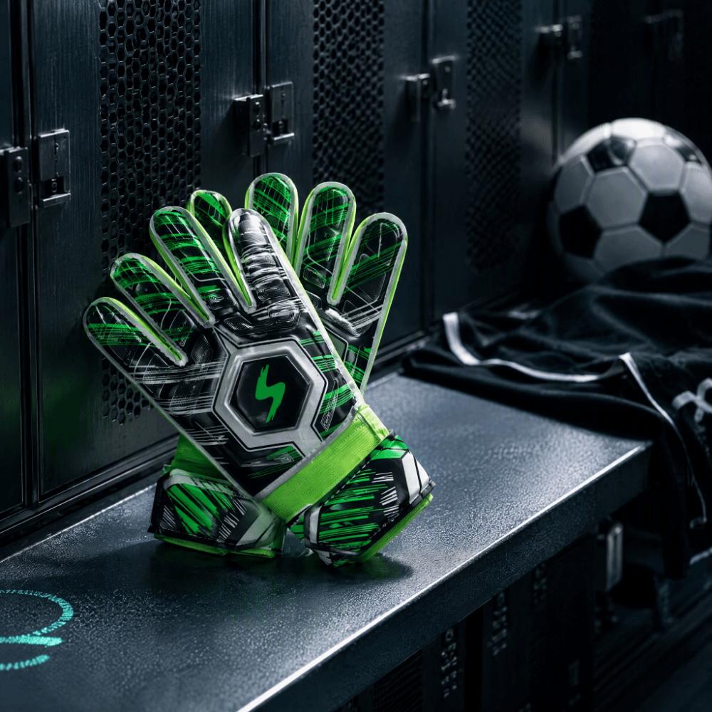 2pcs Latex Palm Goalkeeper Gloves PU Back Hand Football Goalkeeper Gloves  Outdoor Pitch Activity