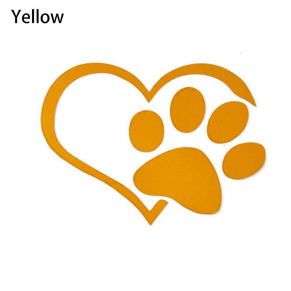 Наклейка с милой собакой, кошкой, сердцем, лапами, светоотражающая наклейка для автомобиля, наклейка на окно, след питомца