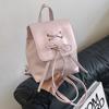 Solid Color Texture Simple Bow Casual Bag Spring New Versatile Ins Women's Backpack Women's Bag
