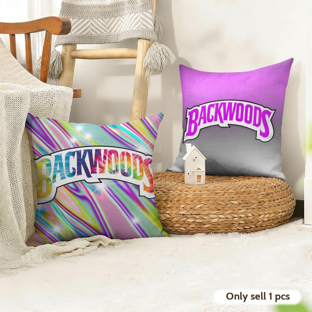 Classic BBackwood Cushion Cover Natural Linen Organic Fabric DoubleSided Printing Couch Pillow Covers Home Decor