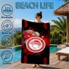 Olympiacos Fc: Red And Black Pride Beach Towel, Quick-drying, Easy to Care for, Suitable for Both Fitness and Beach Vacations,Sports Essential