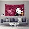 Гобелен Sanrio Hello Kitty Кавайный розовый гобелен с принтом Современное искусство для стен Декор гостиной спальни Подарок для поклонников Китти