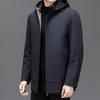 Thickened White Goose Down Jacket for Middle-aged and Elderly People In Winter, Navy Blue Fashionable Casual Tops for Men's Blazer