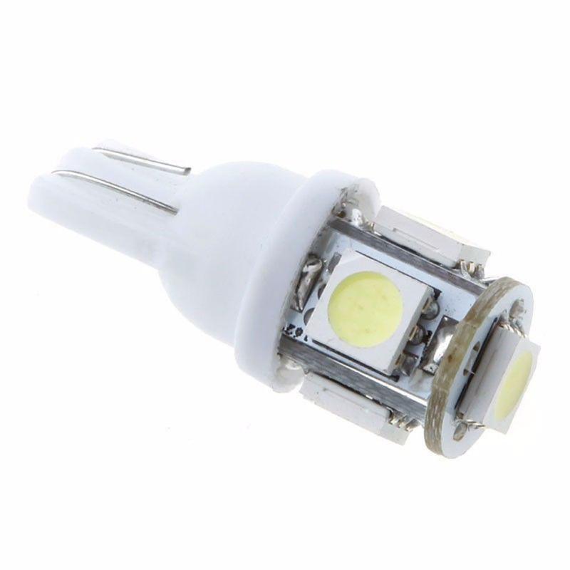 10 шт. W5w T10 5050 5smd Автомобильные светодиодные лампы Супер яркая ширина лампы Индикатор освещения номерного знака