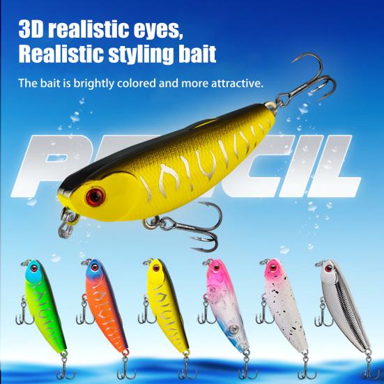 5.5CM/5.6G Topwater Pencil Lure with Treble Hook Realistic Floating Jigging Fishing Bait