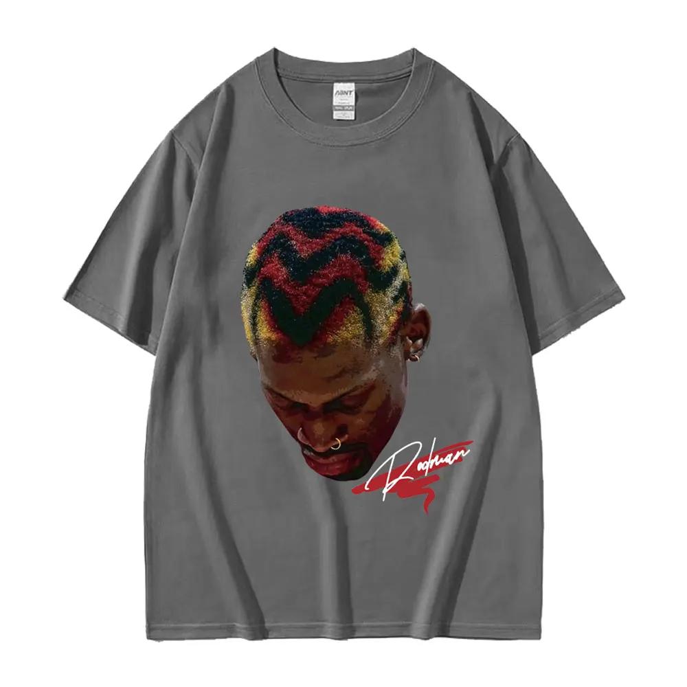 Футболка Hot Basketball Boys The Worm Dennis Rodman Graphic Tee Shirt Men's Hip Hop Fashion Punk Streetwear Male Summer Oversized T Shirt