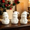 DIY Painting Snowman Figurines 3D Printed Figurine, Small Tabletop Statue with Gift for Christmas Scarf/Necktie, Decorative Holiday Ornament