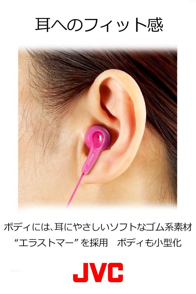 Проводные наушники-капельки JVC Kenwood красные HP-F140-R,