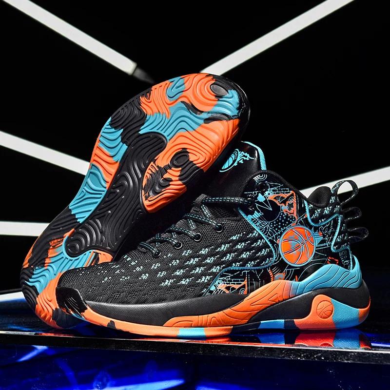 Модные мужские баскетбольные кроссовки Оригинальные Нескользящие Спортивные Атлетические Мужские Дышащие Уличные Полевые Кроссовки Тренировочные Студенческие Баскетбольные Кроссовки