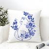 Blue Bird Home Decor Print Pillow Case Cotton Linen Fabric Square Zipper Pillowcase Home Decorative Living Room