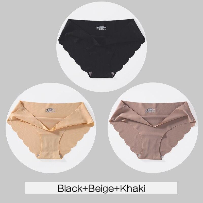 3PCS/Set Women Panties Sexy Seamless Underwear Pantys Lingerie for Female Underpants Soft Solid Color Low-Rise Briefs Intimates
