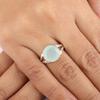 Genuine Aqua Chalcedony Gemstone 925Sterling Silver Jewelry Handmade Engagement Ring Statement Women Ring RR-83-21
