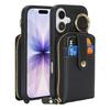 Чехол для iPhone 17 с карманом на молнии / Кольцом-подставкой / Ремешком Текстура личи PU + TPU Чехол для телефона