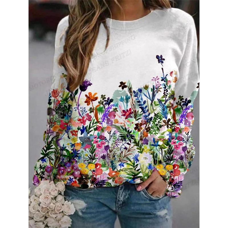 Цветочная толстовка с капюшоном для женщин Модные кавайные толстовки с капюшоном для женщин Толстовки с капюшоном с растительным и цветочным принтом Весенние пальто с капюшоном для девочек Топы Y2k