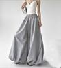 Gray Loose Wide Leg Pants Women's High Waist A-Line Casual Lazy Lantern Trousers Autumn Slimming Long Pants