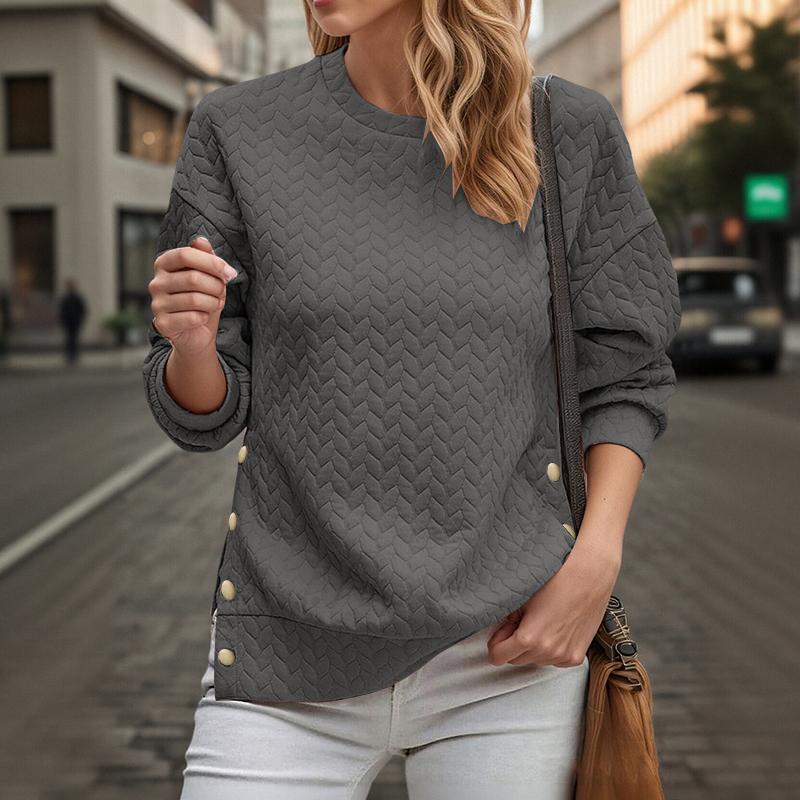 ZANZEA Women Casual Round Neck Long Sleeve Loose Pullover Sweatshirts