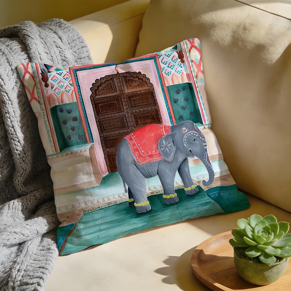 Cushion Cover Washed Linen Soft Breathable Decorative Case for Sofa Home Pillow cover Cheetah Llama Leopard Jungle