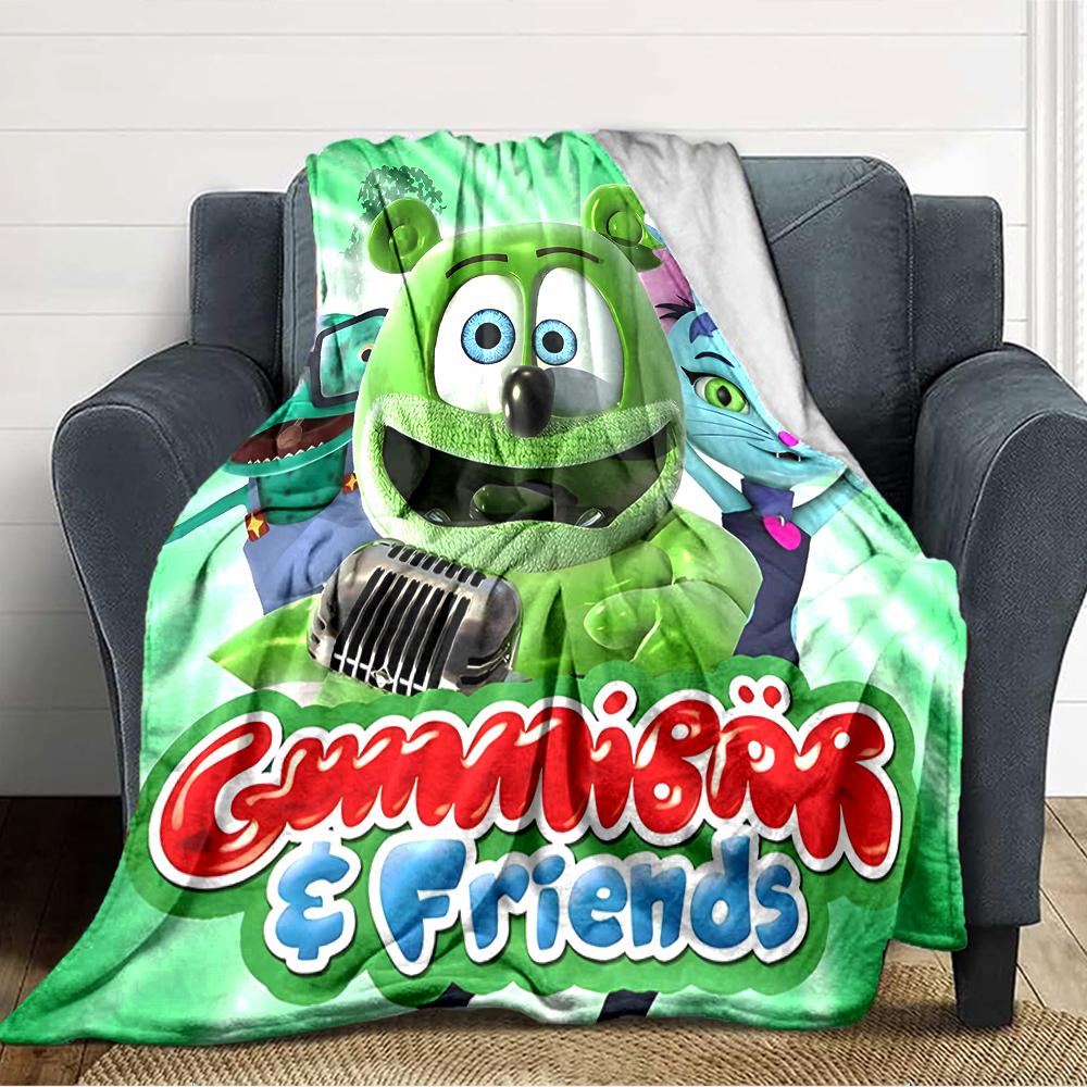 1pc Gummy Bear1 Blanket, Gift, for Men and Women, Soft Blanket, Good for Sofa Bed Couch Travel, Lightweight Flannel Blanket