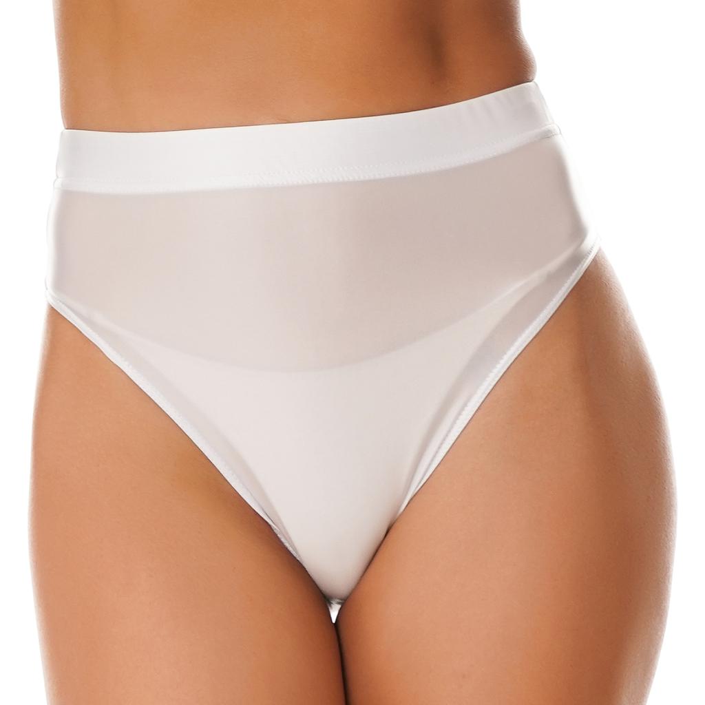 Womens Swimsuit Glossy Solid Color High Waist Briefs Underwear Swimsuit Bottom Beach Pool Party Sunbathing Swimwear