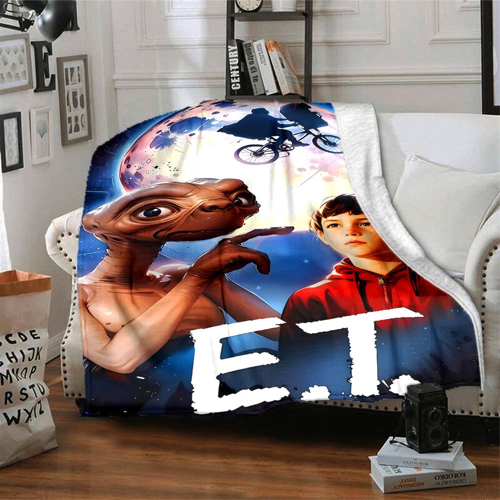 1pc E-ET1 Blanket, Gift, for Men and Women, Soft Blanket, Good for Sofa Bed Couch Travel, Lightweight Flannel Blanket
