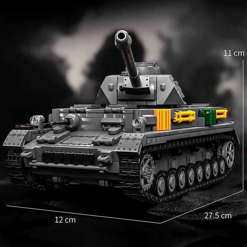 DIY Military Tiger Heavy Tank Model Building Blocks Army Panzer Battle Tank MOC Soldiers Figures Bricks Toy Children Gift