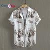 Гавайская рубашка с бамбуковым узором, мужская повседневная рубашка с короткими рукавами и принтом по всей длине для летнего пляжного курорта