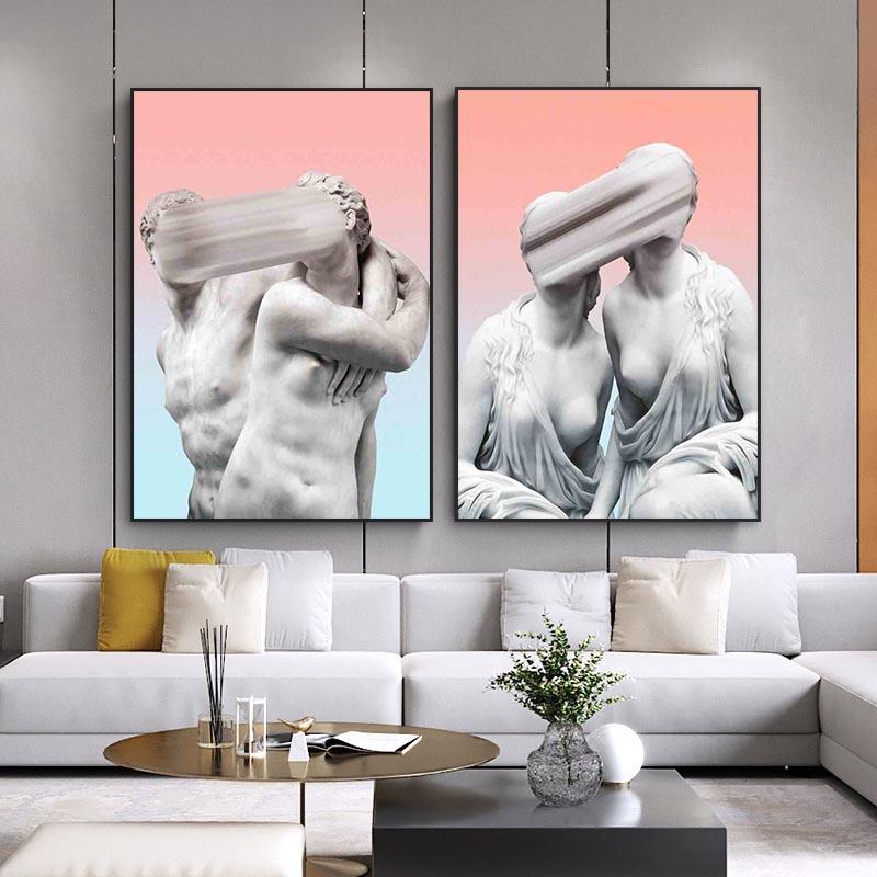 Веселая скульптура Дэвида, искусство, холст, живопись, абстрактные граффити, постеры и принты, настенные художественные картины для гостиной, домашний декор