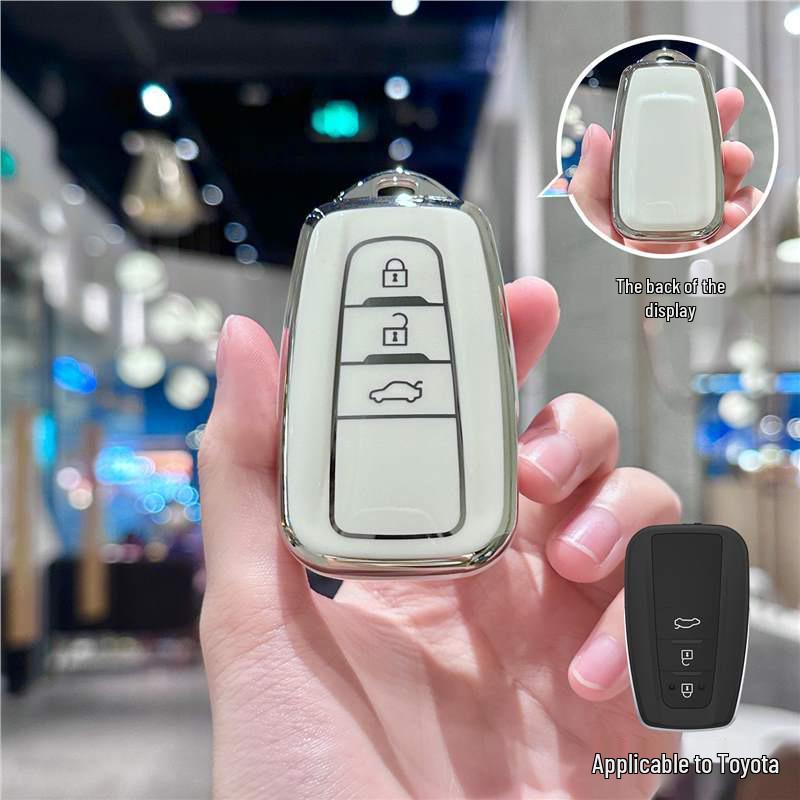 Silver Edge Key Case for Toyota Models: Corolla, RAV4, Camry, Vios, Highlander