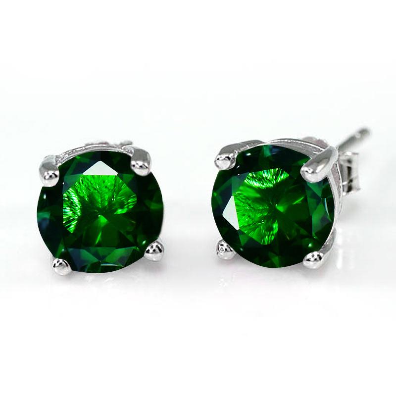 Серьги-гвоздики с камнем, цвета в ассортименте