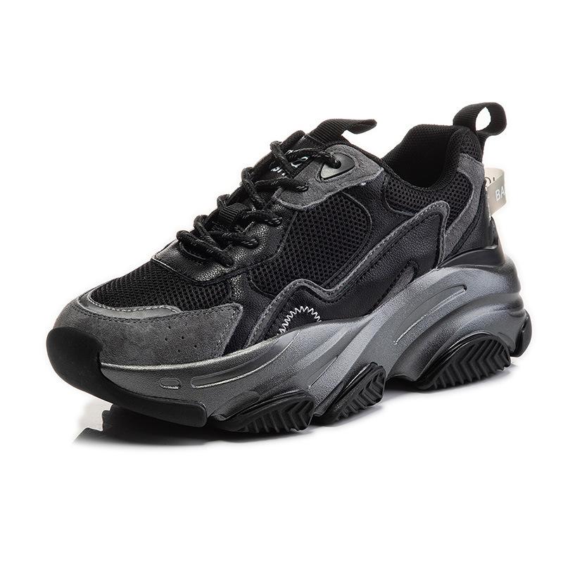 Dad Shoes Spring 2025 New Comfortable Platform Heightening Casual Sports Shoes Women's Running Leather Women's Shoes