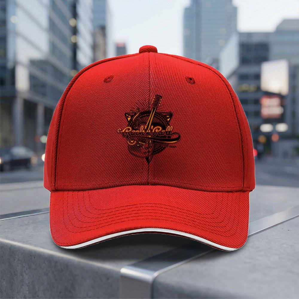 New Rock Roll Guitar Music Emblem Adjustable Baseball Cap Lightweight And Breathable Allseason Use Ideal For Daily Commuting