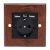 Настенная розетка панель из дерева черный орех 16А настенная электрическая розетка с двумя USB-портами для помещений