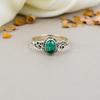 Кольцо из стерлингового серебра 925 пробы с зеленым драгоценным камнем малахит овальной формы для женщин
